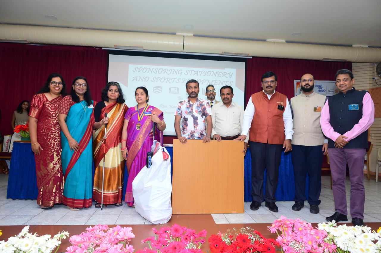 Donation of sports equipments to GOVT. school in Vidyaranyapura.